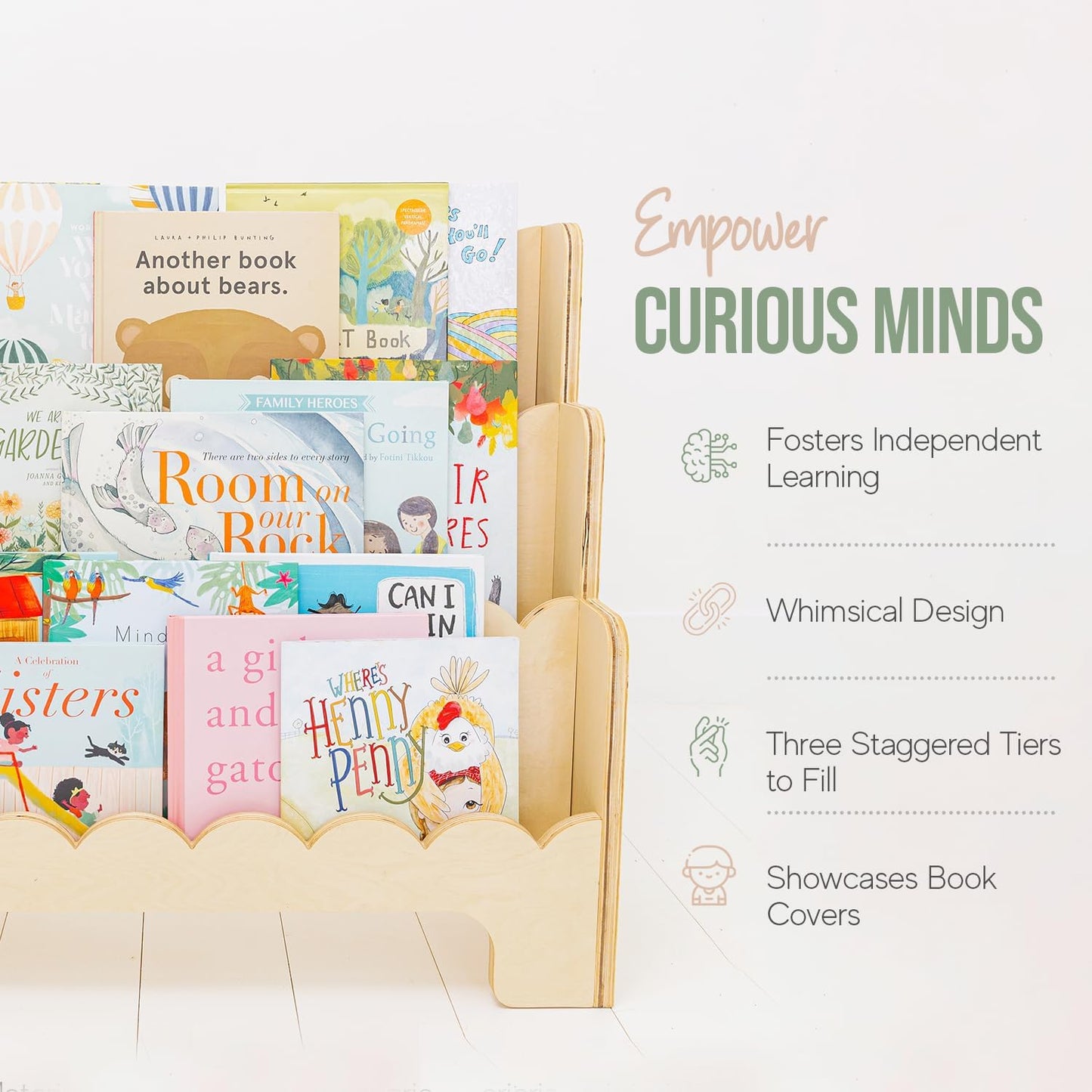 Wooden Kids Bookshelf