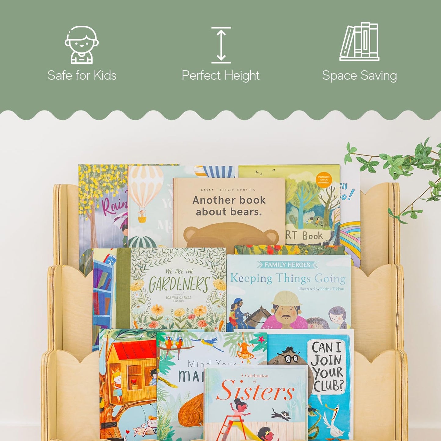 Wooden Kids Bookshelf