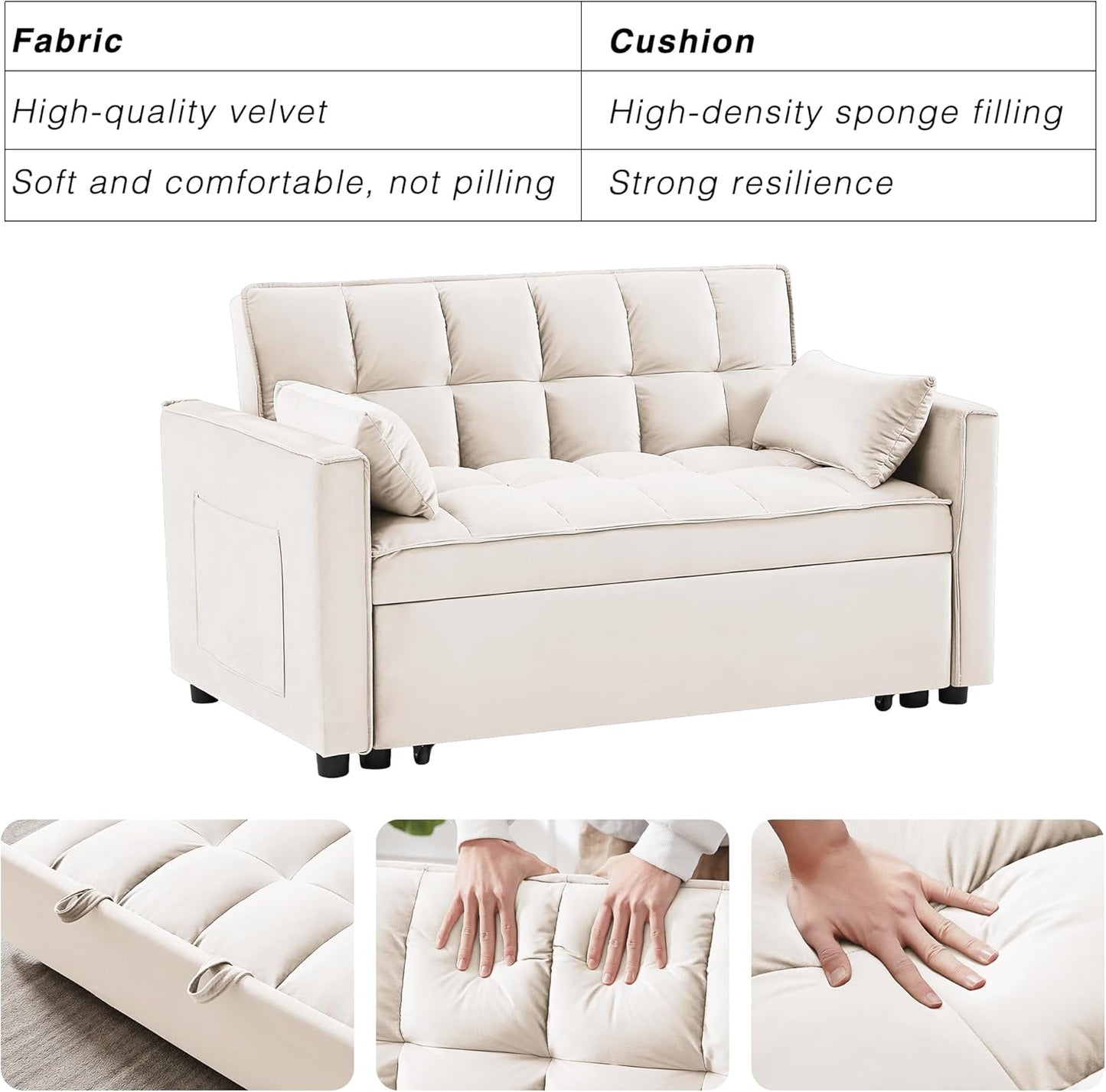 3 in 1 Convertible Sleeper Sofa Bed