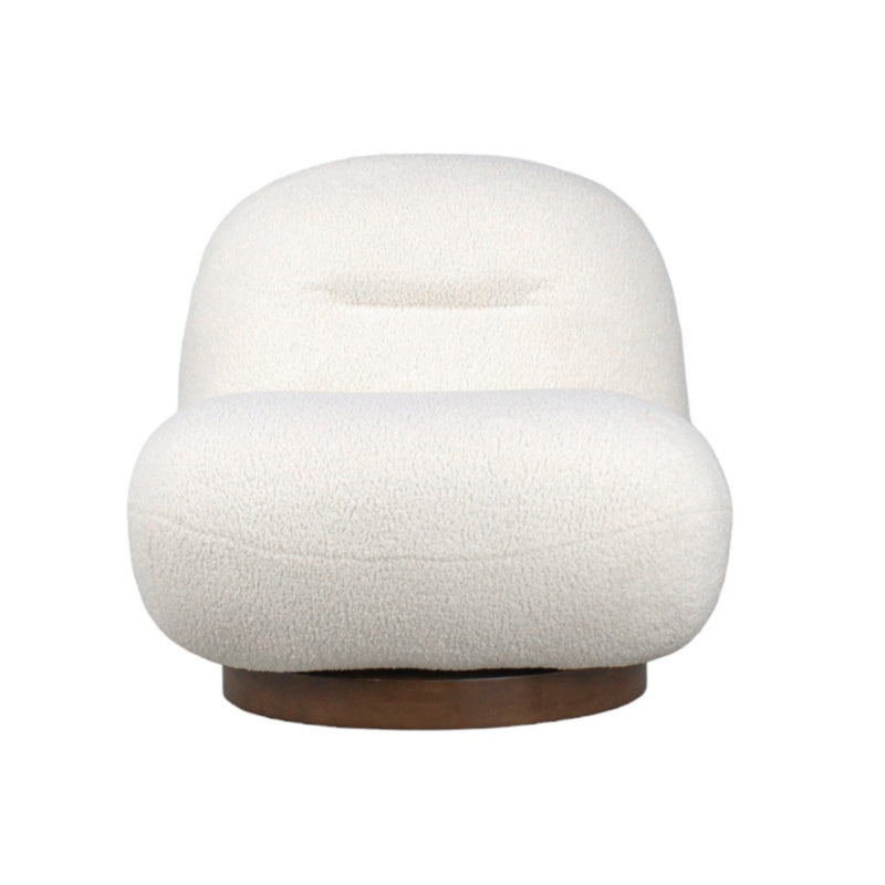 Swivel Lounge Chair - Ivory Sherpa