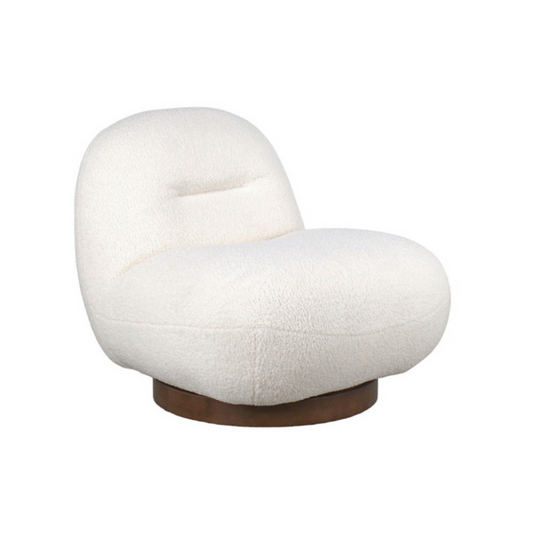 Swivel Lounge Chair - Ivory Sherpa