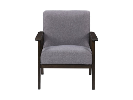 Natural Linen Upholstered Mid-Century Modern Accent Chair
