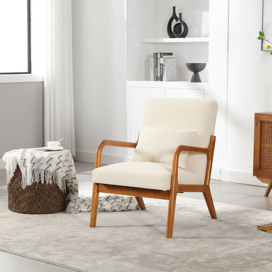 Modern Accent Solid Wood Padding Lounge Armchairs