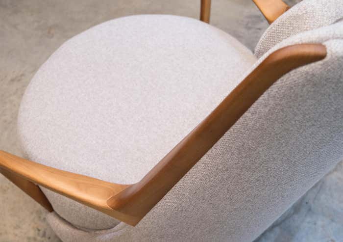 Modern Brazilian Armchair in Solid Wood