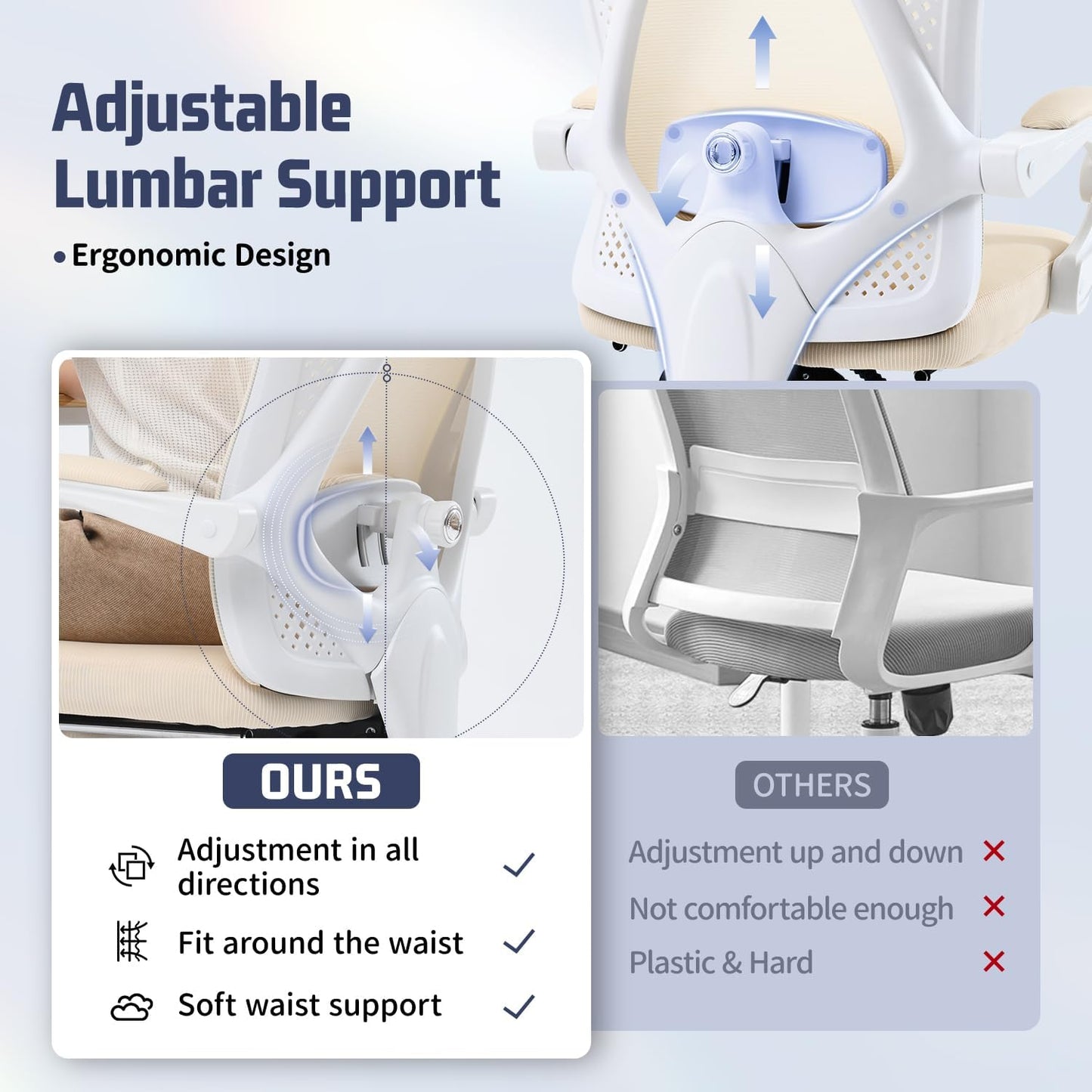 Ergonomic Office Chair with Retractable Footrest