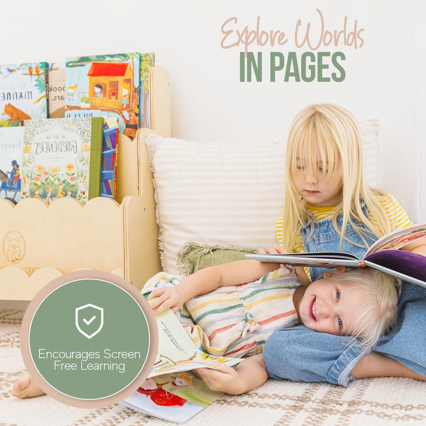 Wooden Kids Bookshelf