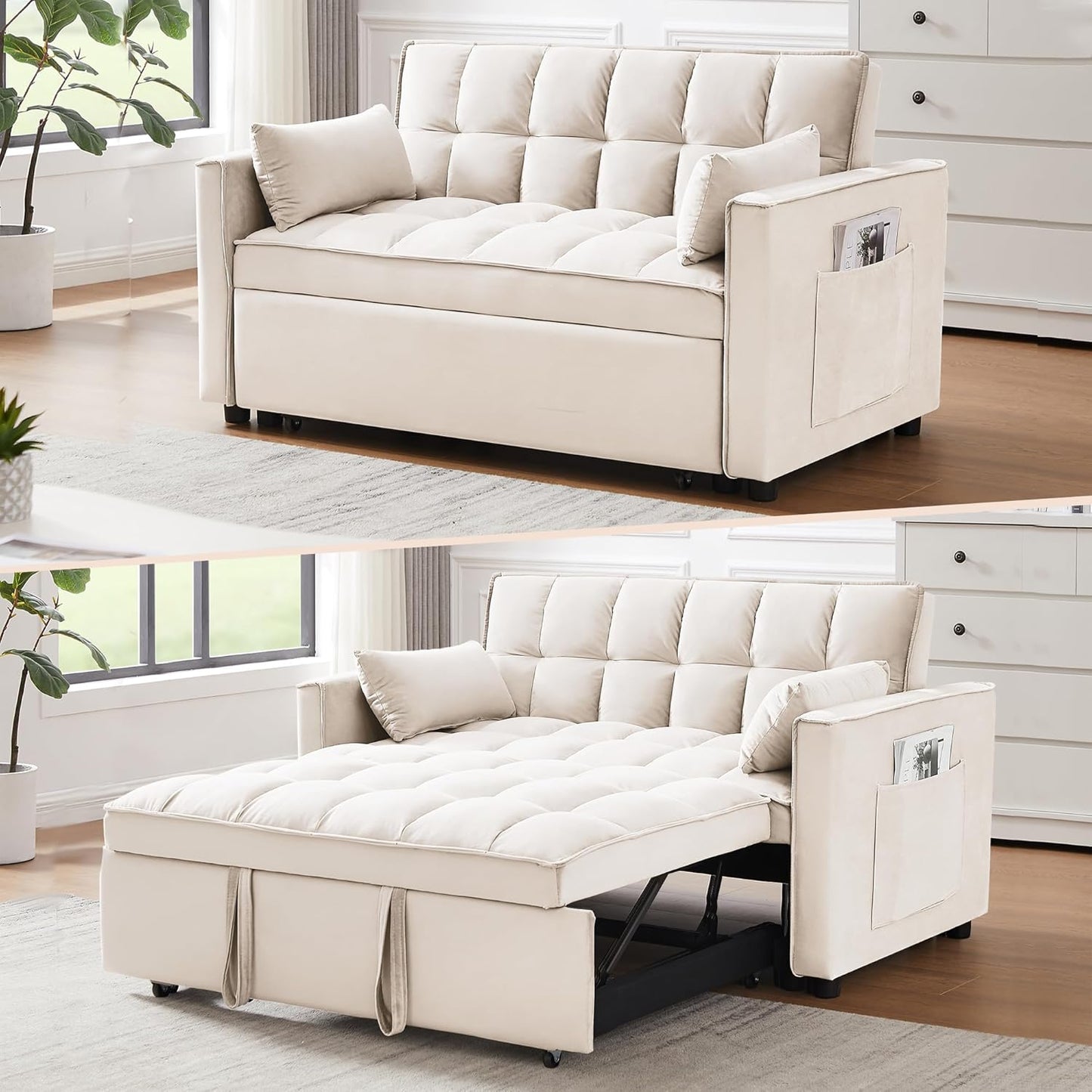 3 in 1 Convertible Sleeper Sofa Bed