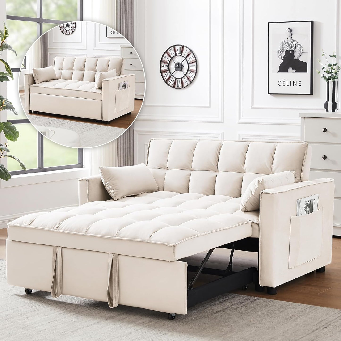 3 in 1 Convertible Sleeper Sofa Bed