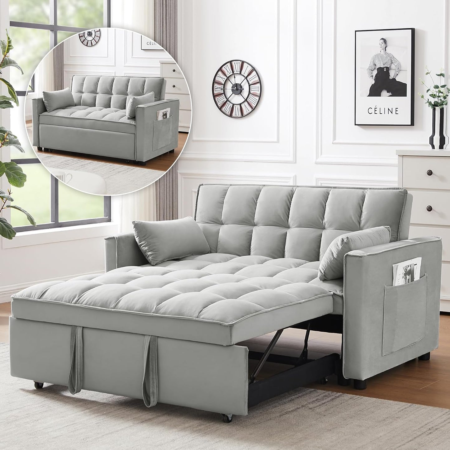 3 in 1 Convertible Sleeper Sofa Bed