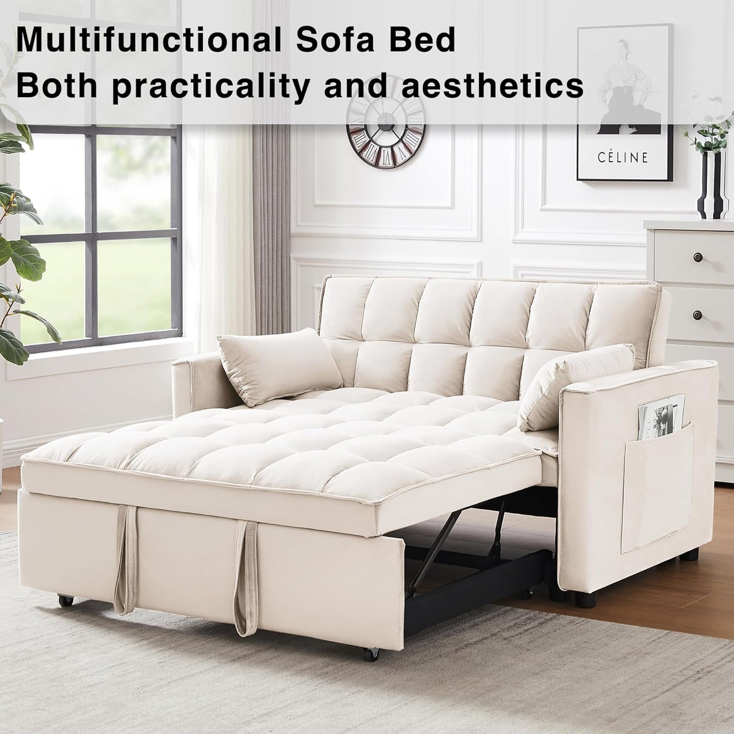3 in 1 Convertible Sleeper Sofa Bed