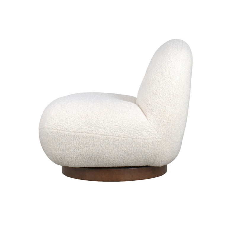 Swivel Lounge Chair - Ivory Sherpa