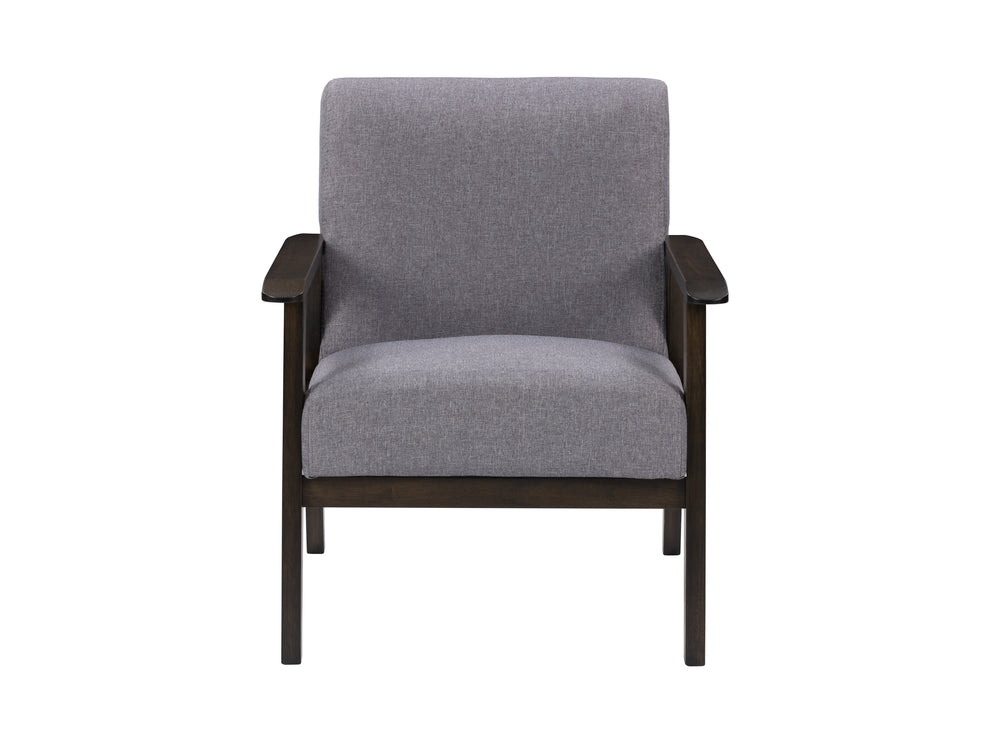 Natural Linen Upholstered Mid-Century Modern Accent Chair