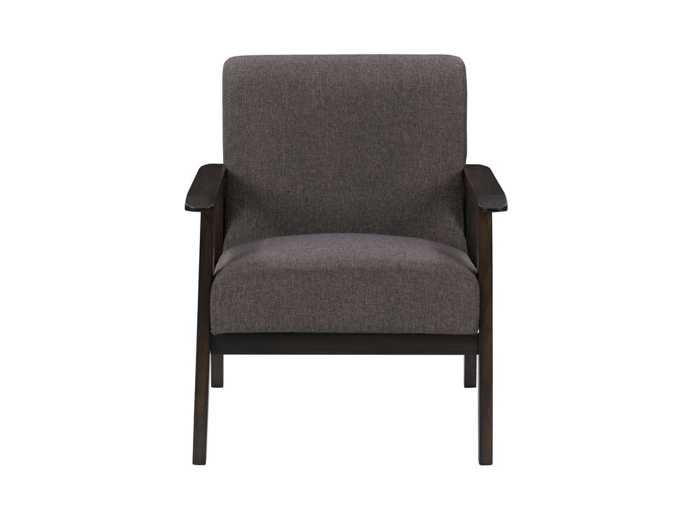 Natural Linen Upholstered Mid-Century Modern Accent Chair