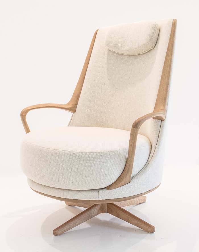 Modern Brazilian Armchair in Solid Wood